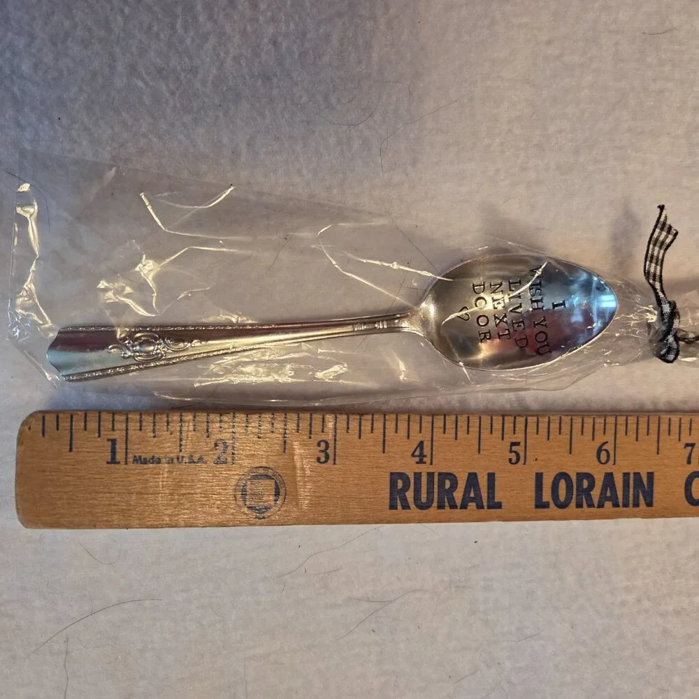 I Wish You Lived Next Door BFF 6 inch Spoon for Long Distance Friends Relatives